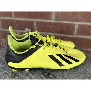 adidas X Youth Size 4.5 Neon Yellow Black Soccer Cleats Shoes